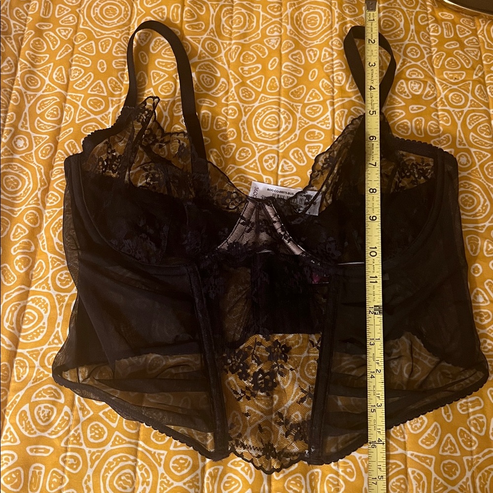 #1497**Adore Sheer Black Lace Bustier - Picture 6 of 9